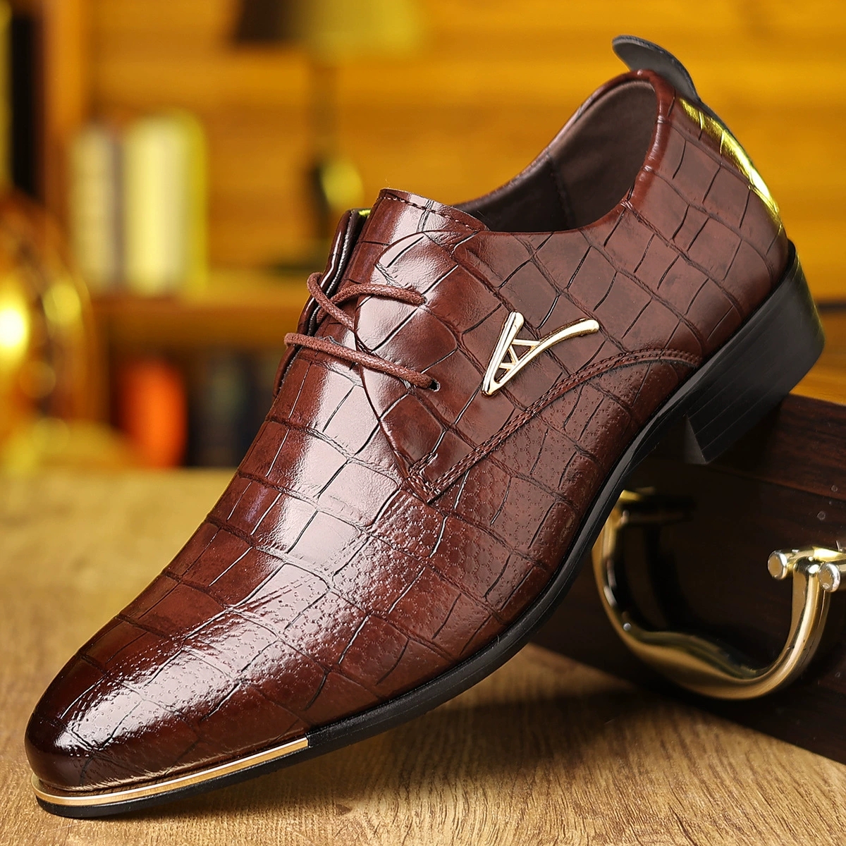 Fashion PU Leather Shoes Men B - Men Formal Wear Shoes のレビューと価格