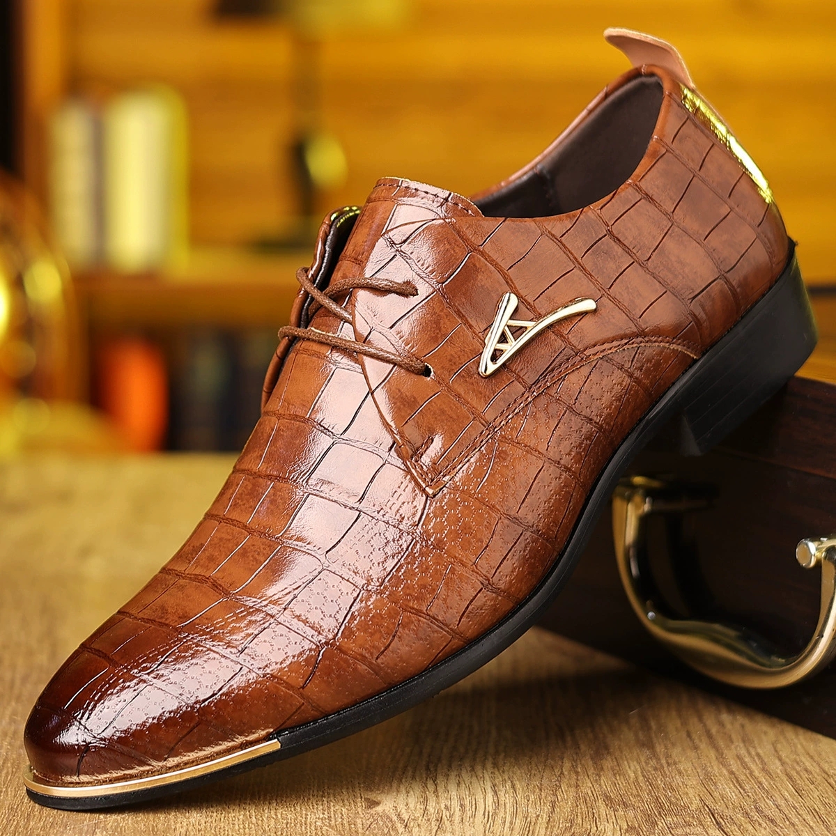 Fashion PU Leather Shoes Men B - Men Formal Wear Shoes のレビューと価格