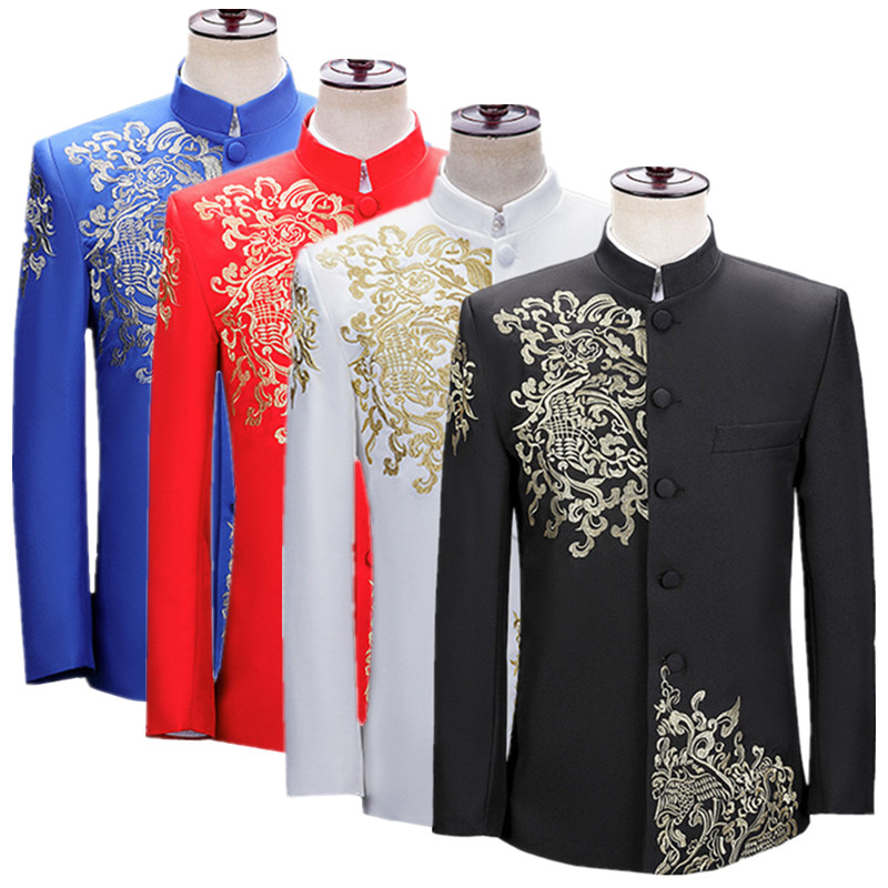 New Men Embroidered Suit Jacke - Men'S Vintage Formal Wear のレビューと価格
