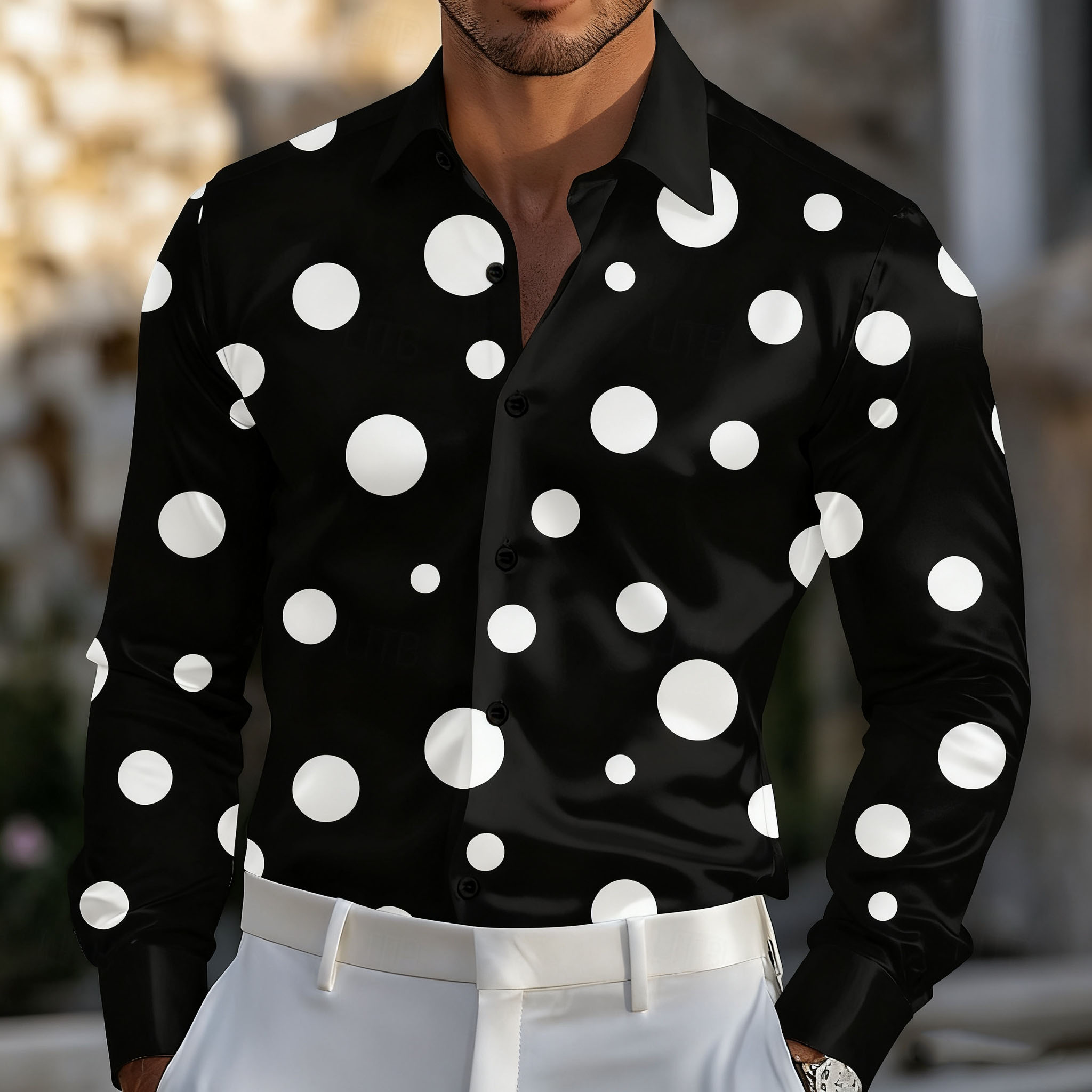 Men's Geometric Polka Dot Shir - Men'S Holiday Formal Wear のレビューと価格