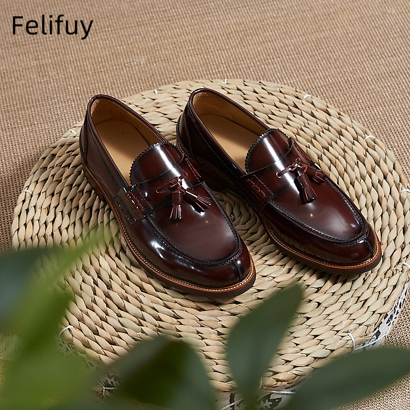 New Brown Men Flat Loafers Cow - Men Formal Wear Shoes のレビューと価格