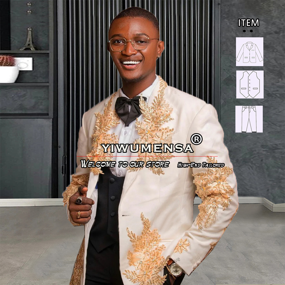 Customized 3 Pieces Suits Men  - Men'S Vintage Formal Wear のレビューと価格