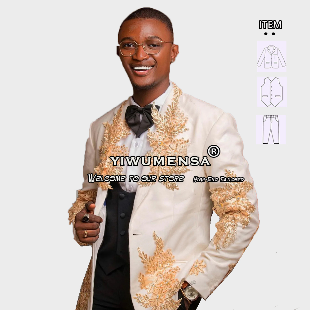 Customized 3 Pieces Suits Men  - Men'S Vintage Formal Wear のレビューと価格