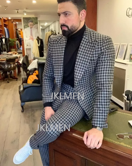 Houndstooth Mens Suits 2PCS We - Men'S Vintage Formal Wear のレビューと価格