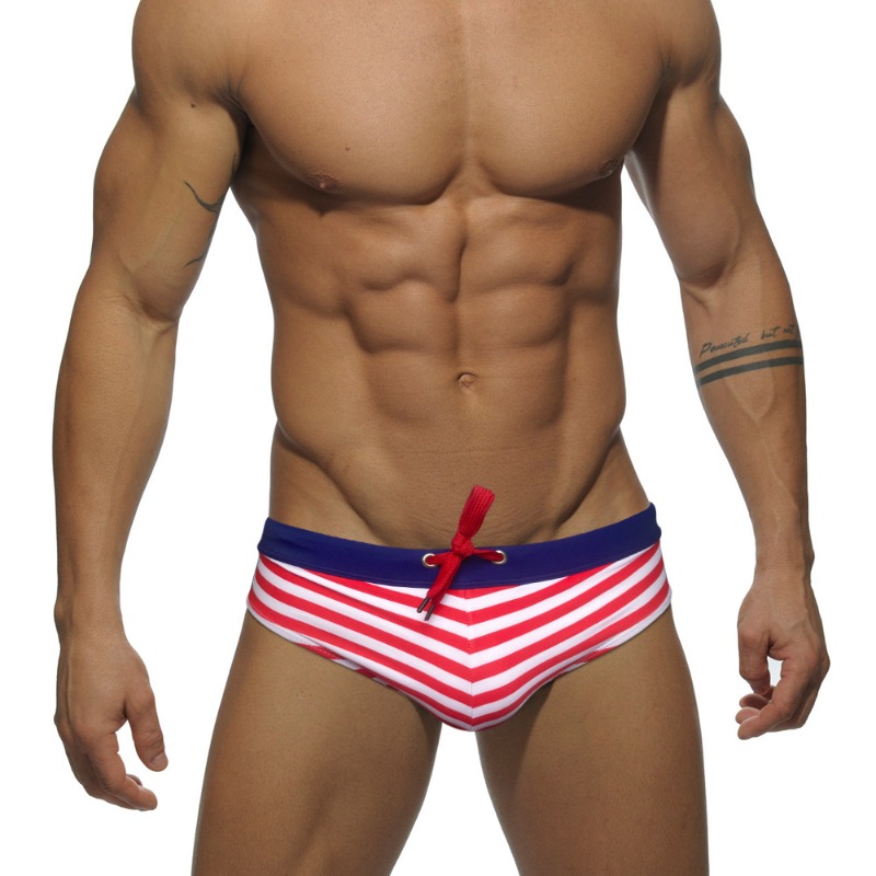 Stripes Men Swim Trunks Sexy L - Men'S Formal Beach Wear のレビューと価格