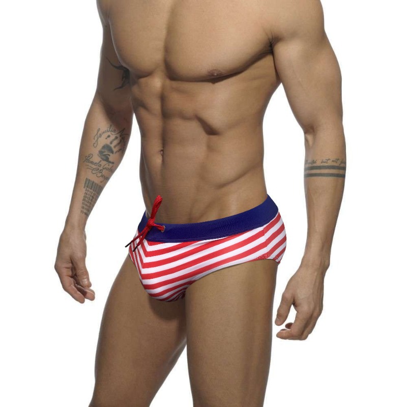 Stripes Men Swim Trunks Sexy L - Men'S Formal Beach Wear のレビューと価格